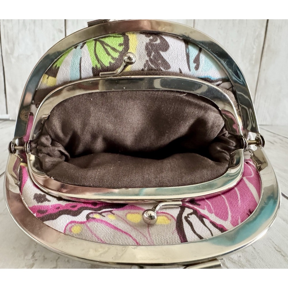 Thirty One Change Purse Double Kiss Lock Gray Polka Dot 2 In One Money Holder - Picture 4 of 5